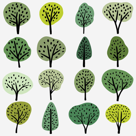 Doodle tree freehand drawing. Vector illustration.のイラスト素材
