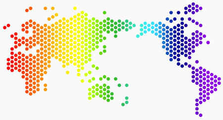 Circle shape world map on white background. Vector illustration.のイラスト素材