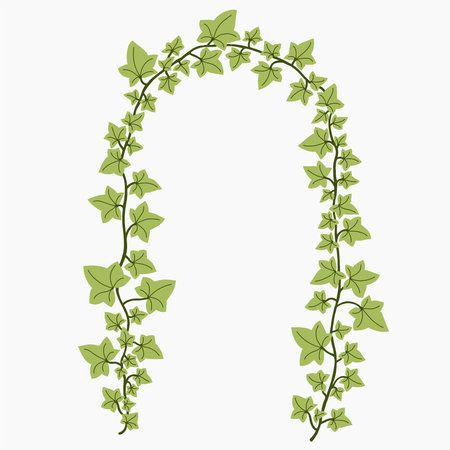 Floral ivy drawing decorative ornament flat design. Vector illustration.のイラスト素材