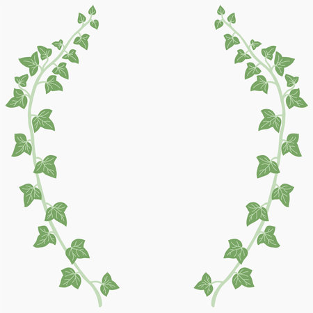 Floral ivy drawing decorative ornament flat design. Vector illustration.のイラスト素材