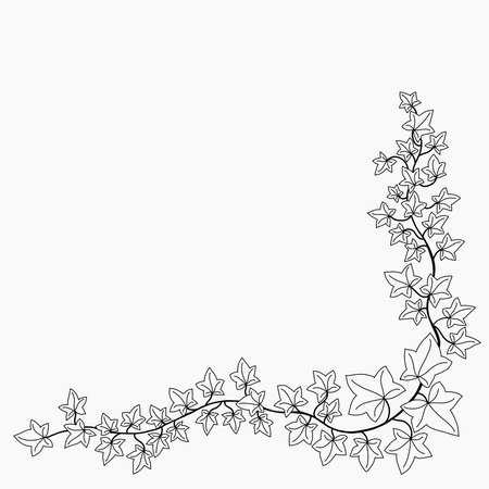 Floral ivy drawing decorative ornament flat design. Vector illustration.のイラスト素材
