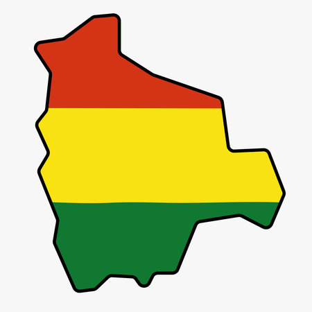 Outline drawing of Bolivia flag map. Vector liiustration.のイラスト素材