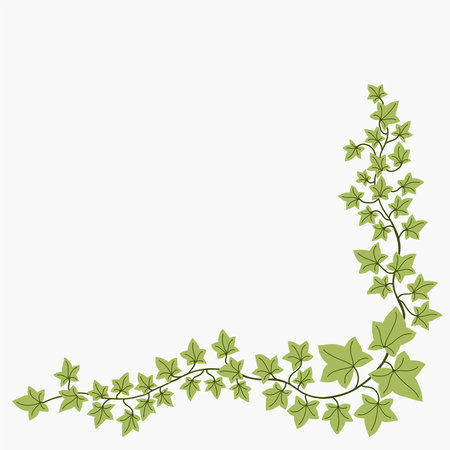 Floral ivy drawing decorative ornament flat design. Vector illustration.のイラスト素材