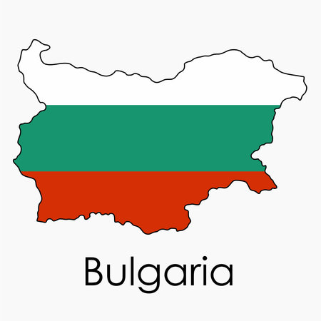 Outline drawing of Bulgaria flag map. Vector illustration.のイラスト素材