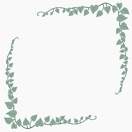 Floral ivy drawing decorative ornament flat design. Vector illustration.のイラスト素材