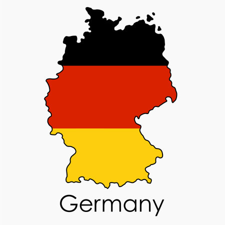 Outline drawing of Germany flag map. Vector illustration.のイラスト素材