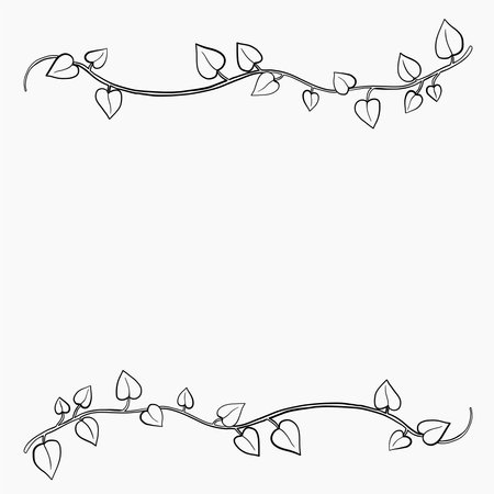 Floral ivy drawing decorative ornament flat design. Vector illustration.のイラスト素材