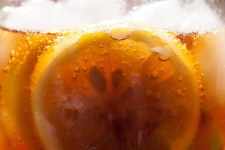 SLice of lemon in fresh sodaの写真素材