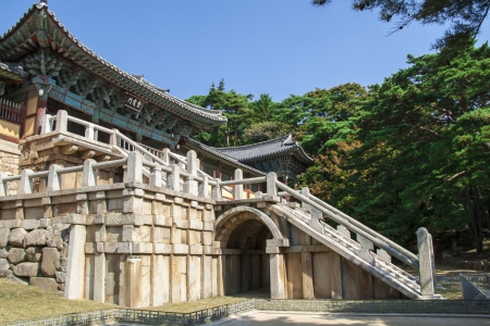 Buddhist temple og Bulguk-sa  South Korea  Esample of Asian religious  buddhist  architectureの写真素材