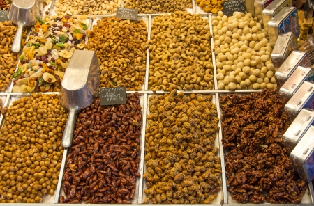 Nuts, dried food and Caramelized almond の写真素材