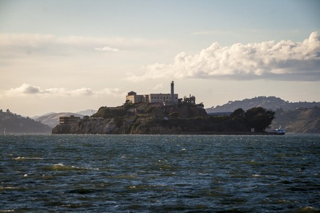 Alcatraz island in San Francisco bay, Californiaのeditorial素材
