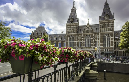 Rijksmuseum in Amsterdam, Nederland.のeditorial素材