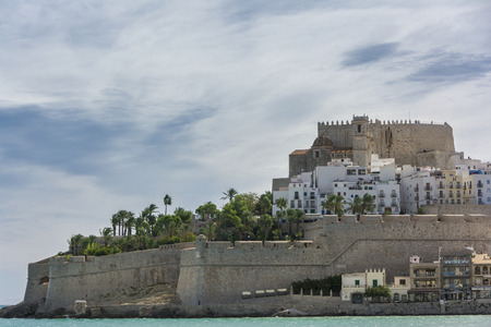 The castle of Peniscola,  located on Costa del Azahar in Spain. This popular tourist destination is located on a rocky headland.のeditorial素材