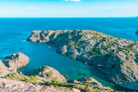 Cap de Creus national park, Mediterranean sea coast in Costa Brava, Spainの写真素材