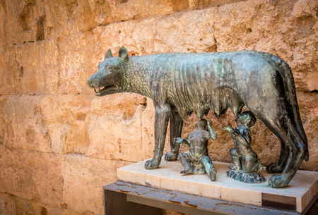 Capitoline Wolf in ancient Tarraco. Tarragona, Spainの写真素材