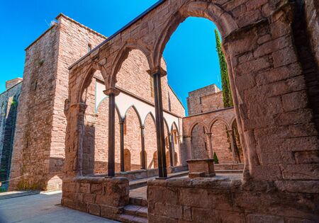 Cloister in the medieval castle of Cardona in Catalonia, Spainの写真素材