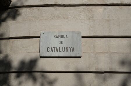 The famous Barcelona landmark - La Rambla Avenueの写真素材