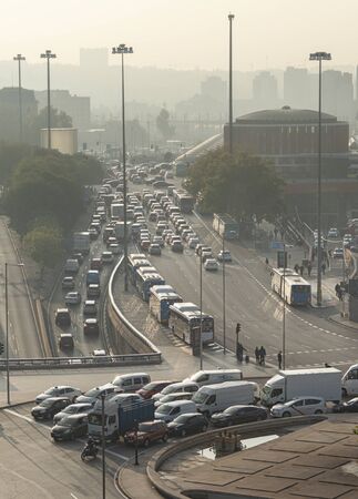 Madrid, Spain. Oct. 19: traffic jam near Atocha station.のeditorial素材