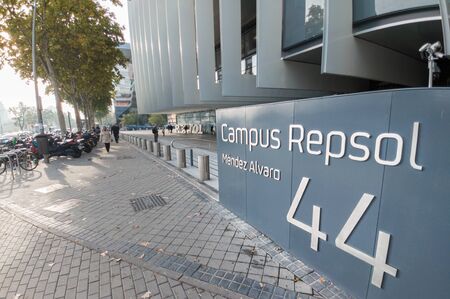 Madrid, Spain. Oct 19: Repsol Headquarters on Mendez Alvaro Street, Madridのeditorial素材