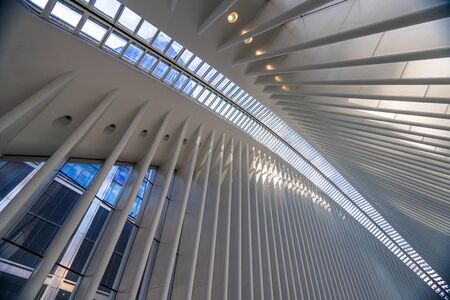 The Oculus roof at new World Trade Center NYC Subway Station.