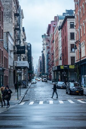 View of Lafayette street in Soho, New York.のeditorial素材