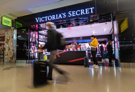 Victorias Secret store front in terminal 4 at the John F. Kennedy International Airportのeditorial素材