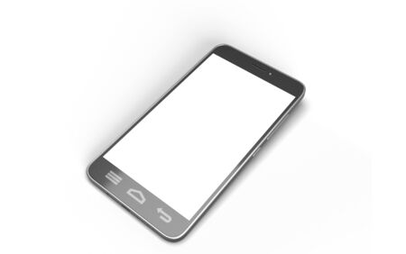 Realistic Smartphone Isolated On White Background and blank screenの写真素材