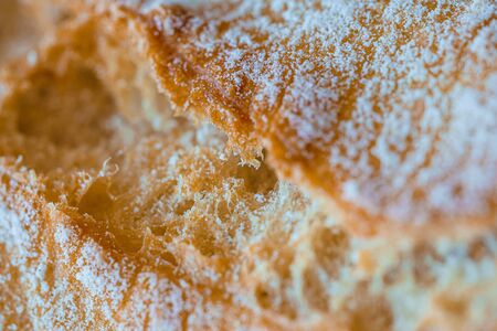 Bread texture, close view from above with shallow depth of fieldの写真素材