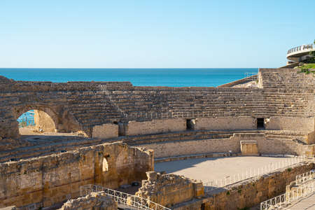 Roman amphitheatre in Tarragona, Costa Dorada, Catalonia, Spainの写真素材