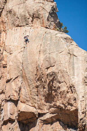 Rock Climbing in Seoraksan Nationalpark, Sokcho, South Koreaの写真素材