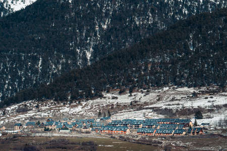 Spanish Pyrenees. Val dAran or Aran Valley, view of Betlan villageの写真素材