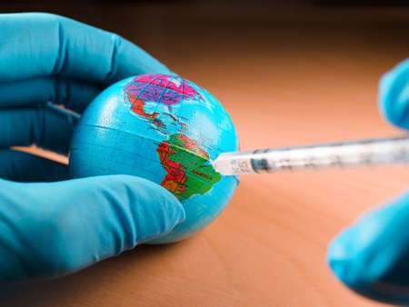 Global Vaccination Strategy concept. Vaccines against .の写真素材
