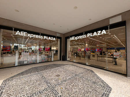 Aliexpress Plaza store in the shopping centre Finestrelles. It is the second physical shop of the chinese company opened in Europeのeditorial素材