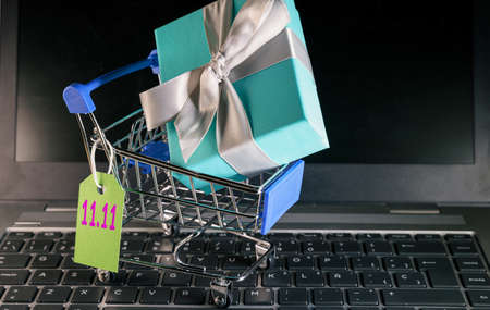 Online shopping in China on november 11, single day sale concept.の写真素材