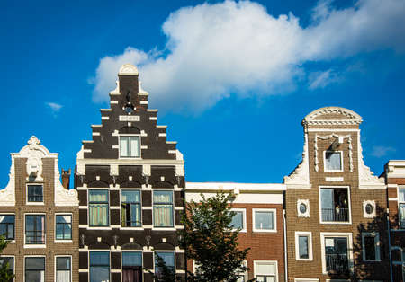 Typical Amsterdam Canal Row Houses.の写真素材