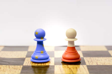 Chess strategy Poland and the rest of EU, Polexit concept.の写真素材