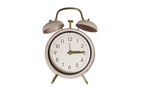 Vintage Elegance Alarm Clock on Transparent Background PNGの写真素材