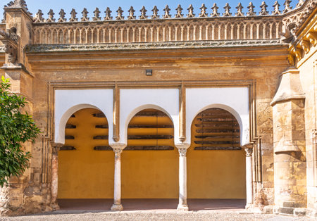 Mezquita-cathedral of cordoba showing arches and gothic detailsの写真素材