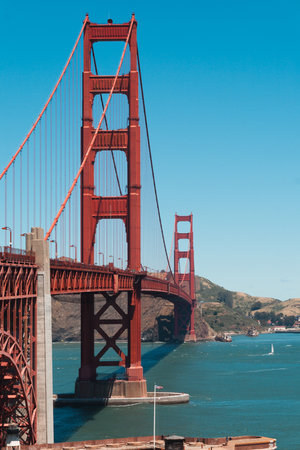 Golden Gate Bridge spanning San Francisco Bay on a clear day