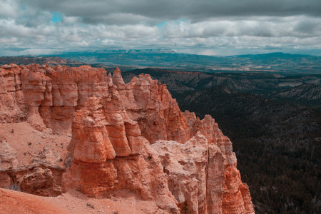 Bryce Canyon Amphitheater hoodoos shaping unique orange landscapeの写真素材