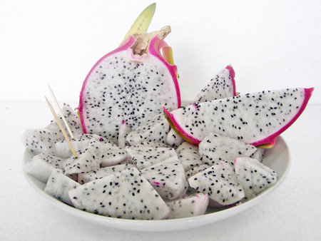 glass dragon white fruit kisses delicious sweetの写真素材
