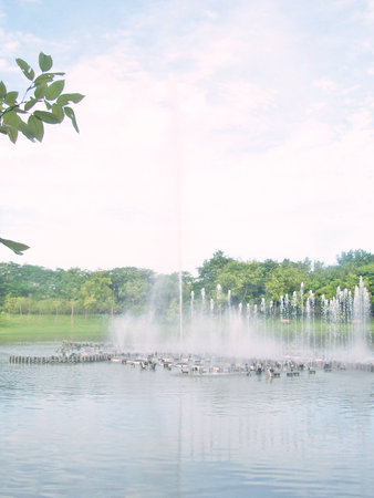 pretty fountain in the public park