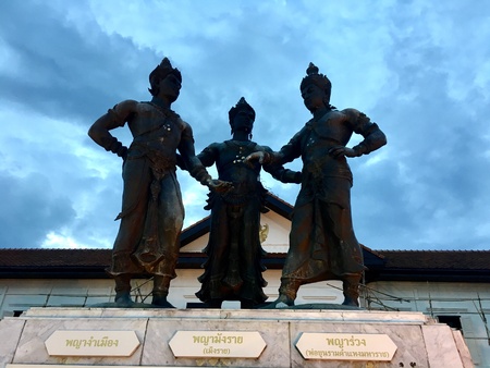 Three Kings Monument ChiangMai Thailandの素材