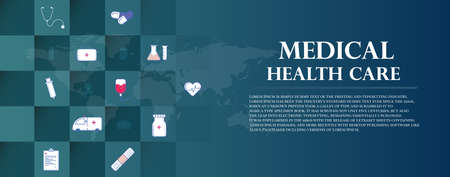 Group of flat icon elements in medical, medical, health, cross, healthcare for vector illustration background concept.のイラスト素材