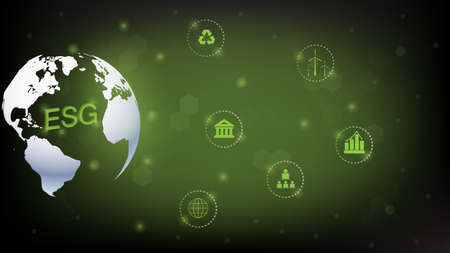 Sustainable business or green business vector illustration background with connection icon concept related to environmentally friendly environmental icon set. Web and Social Headerのイラスト素材