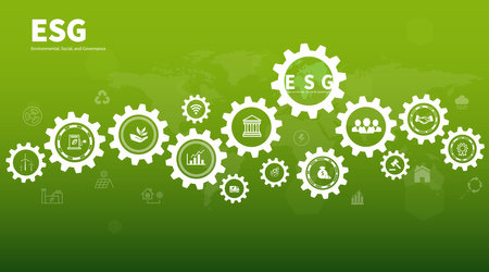 Sustainable business or green business vector illustration background with connection icon concept related to environmentally friendly environmental icon set.のイラスト素材