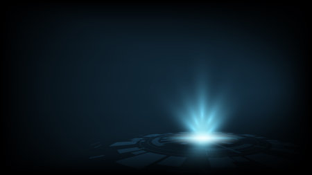 Vector of Circle podium futuristic. Sci-fi gaming hologram circle, digital tech energy element, or HUD.のイラスト素材