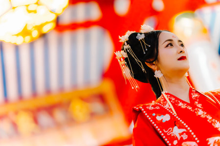 Woman dress China New year. portrait of a woman. person in traditional costume. woman in traditional...