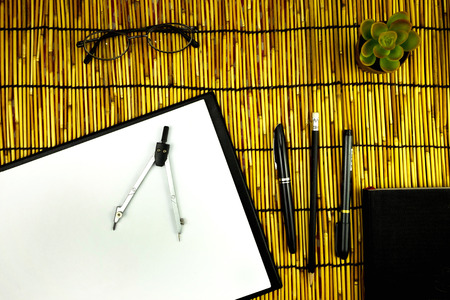 flat lay, office workspace 