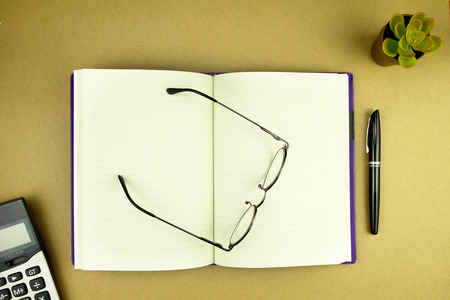 flat lay toosl Accountant , working space for Accountant , topview の写真素材